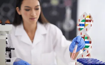 Lab technician performing a genetic test